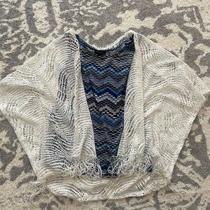 Blue tank with cardigan.